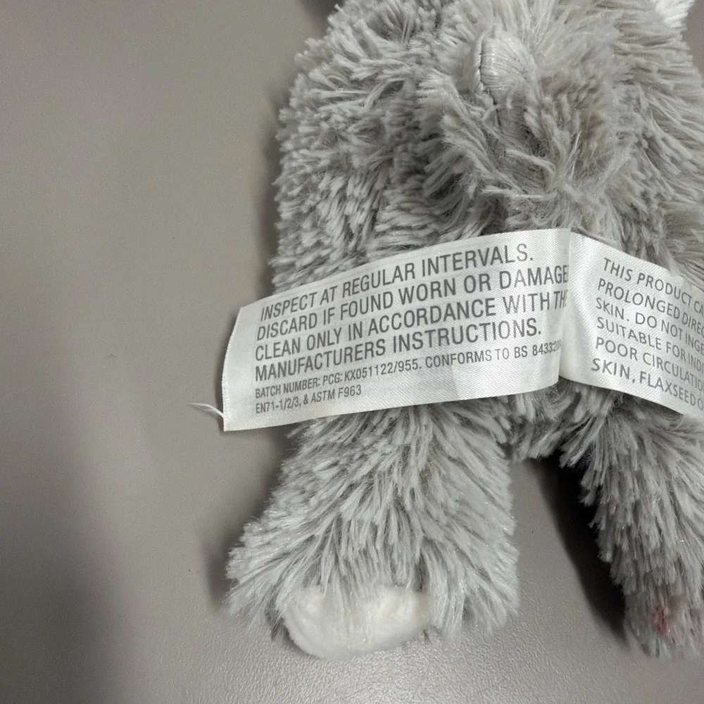 Warmies Microwavable Plush Husky Dog 10" Gray Cream Stuffed Animal Heat Therapy - Picture 9 of 11